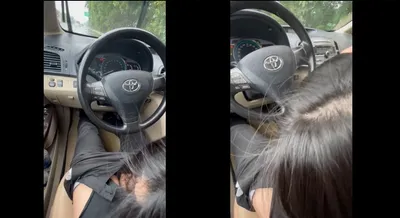 Ghệ mưa thích bú mút trên xe ô tô
